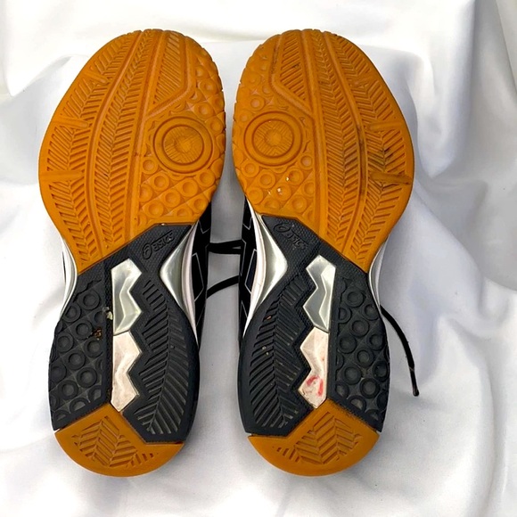 ASICS Leather Running volleyball Training Shoes Sneakers 6.5 Black Whi… - Picture 4 of 5